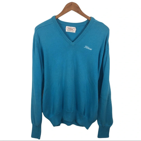 Men’s Vintage TITLEISTGolf Collection V Neck Pullover Sweater XL